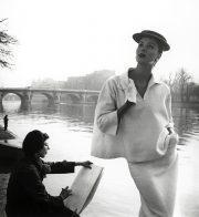 Suzy Parker by the Seine Costume by Balenciaga 1953. Photograph by Louise Dahl Wolfe. Collection Staley Wise Gallery