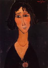 Modigliani young girl wearing a rose