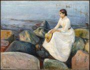 Edvard Munch 1863 1944 Summer Night. Inger on the Beach 1889 KODE Art Museums Bergen Norway