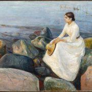 Edvard Munch 1863 1944 Summer Night. Inger on the Beach 1889 KODE Art Museums Bergen Norway