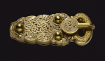 The Sutton Hoo gold buckle, on loan from the British Museum.