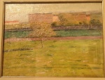 The red house, suburbs at Porta Pinciana, oil on board.