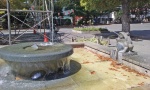 Frog fountain.