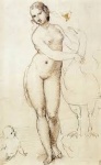 Leda and the Swan, a copy made by Raphael of a drawing by Leonardo da Vinci, which was subsequently lost.