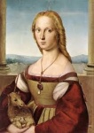 Young woman with unicorn.