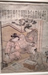 A merchant visiting two women, Katsukawa Shunsho.