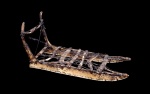 sled made of bone ivory sealskin and driftwood.