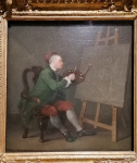 Self-portrait, painting the comic muse (1757-58).