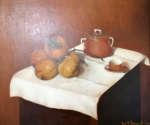 Riccardo Francalancia, Teapot and persimmons.jpg