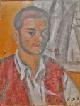 Federico De Rocco, Ritratto di Pasolini, 1947.