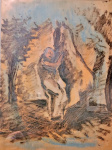 Man with horse, undated.