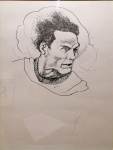 Renato Guttuso, Portrait of Pasolini, 1976.