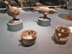 Bowls, Micaceous clay, turkey and fish sculpture, 1650.