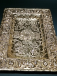 Tray with chinchillas, lions, birds and flowers, silver-gilt, 1700-50.