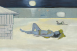 4. Peter Doig, Night Bathers, 2019. Pigment on linen. Copyright Peter Doig, All Rights Reserved. DACS 2023.